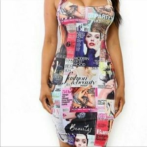 •The Fine Print• Magazine Mini Dress